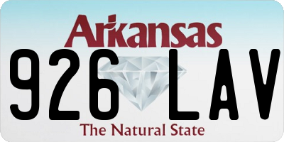 AR license plate 926LAV