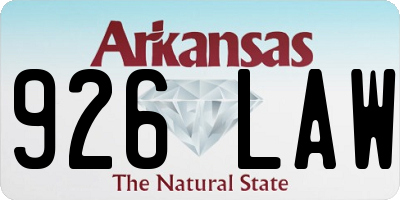 AR license plate 926LAW