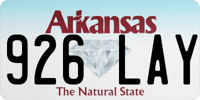 AR license plate 926LAY