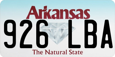 AR license plate 926LBA