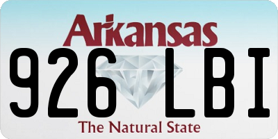 AR license plate 926LBI