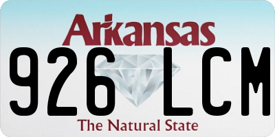 AR license plate 926LCM