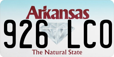AR license plate 926LCO