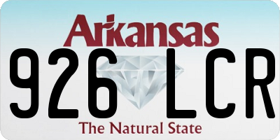 AR license plate 926LCR