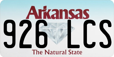 AR license plate 926LCS