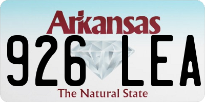 AR license plate 926LEA
