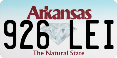 AR license plate 926LEI