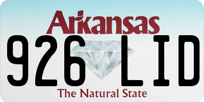 AR license plate 926LID