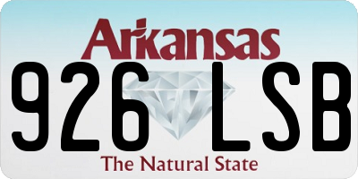 AR license plate 926LSB