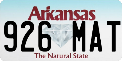 AR license plate 926MAT