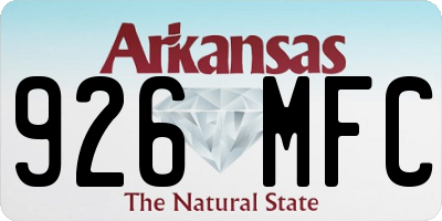 AR license plate 926MFC