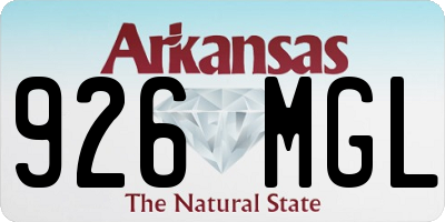 AR license plate 926MGL