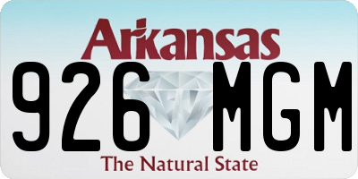 AR license plate 926MGM