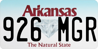 AR license plate 926MGR