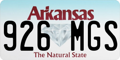 AR license plate 926MGS