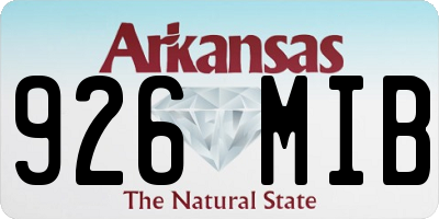 AR license plate 926MIB