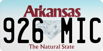 AR license plate 926MIC