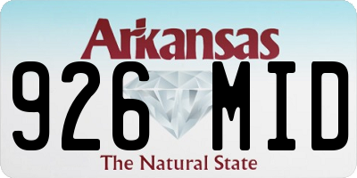 AR license plate 926MID