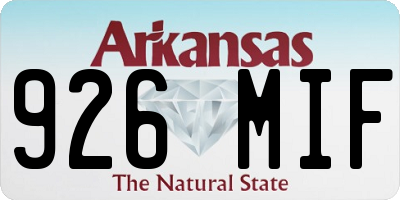 AR license plate 926MIF