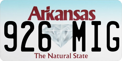 AR license plate 926MIG