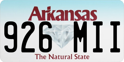 AR license plate 926MII