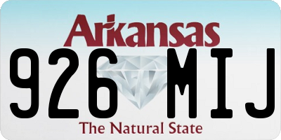 AR license plate 926MIJ