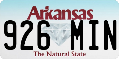 AR license plate 926MIN