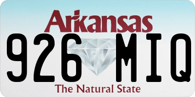 AR license plate 926MIQ
