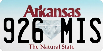 AR license plate 926MIS