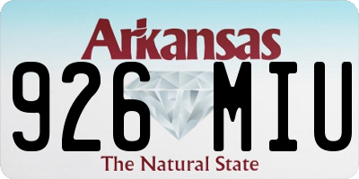 AR license plate 926MIU