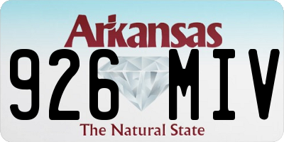 AR license plate 926MIV