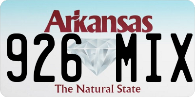 AR license plate 926MIX