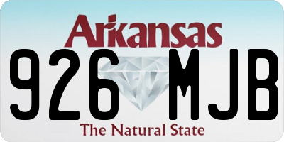 AR license plate 926MJB