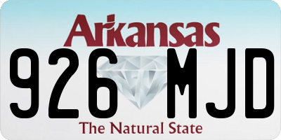 AR license plate 926MJD