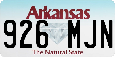 AR license plate 926MJN