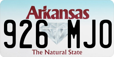 AR license plate 926MJO