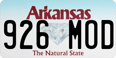 AR license plate 926MOD