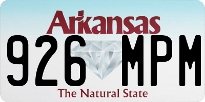 AR license plate 926MPM