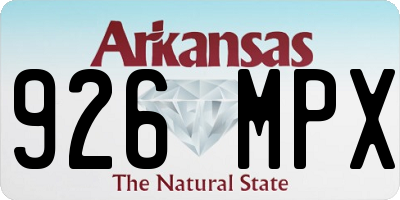 AR license plate 926MPX
