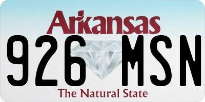 AR license plate 926MSN