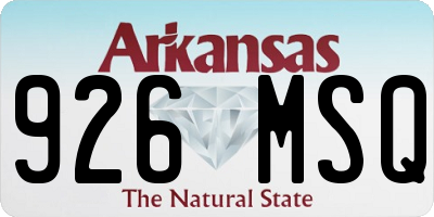 AR license plate 926MSQ