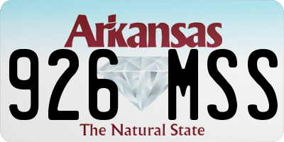 AR license plate 926MSS