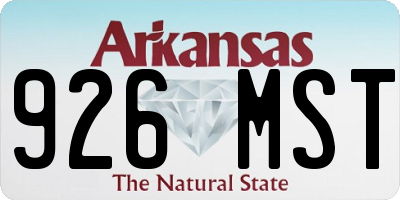 AR license plate 926MST