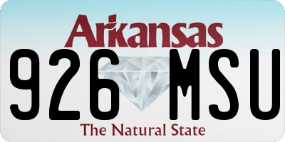 AR license plate 926MSU