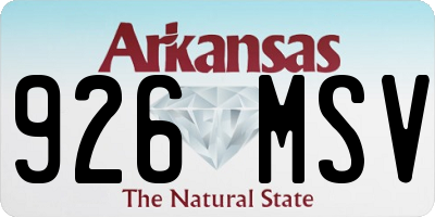 AR license plate 926MSV