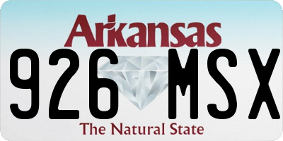 AR license plate 926MSX