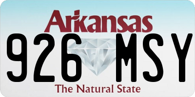 AR license plate 926MSY