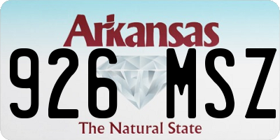 AR license plate 926MSZ