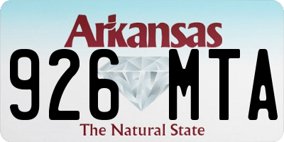 AR license plate 926MTA