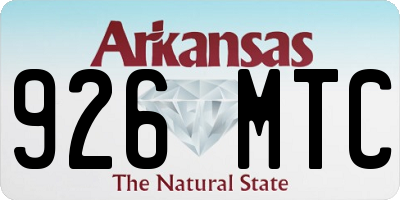 AR license plate 926MTC